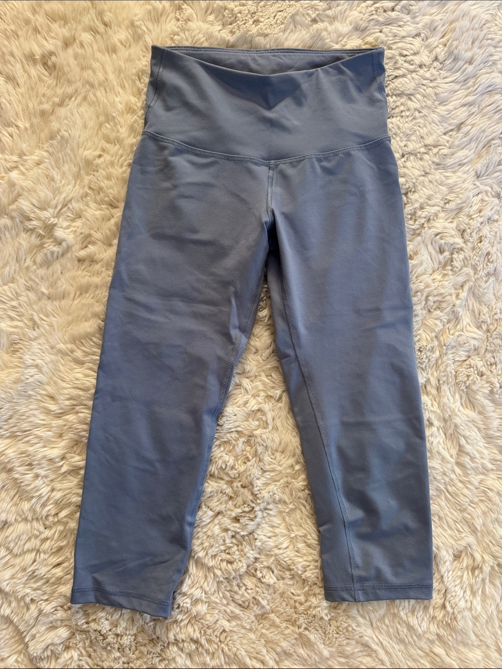 High-Waist Croped Leggings - Slate Blue